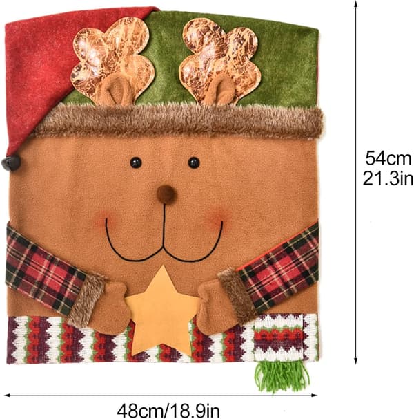 Set med 2 julstolsryggskydd - Tomte, Snögubbe, Rensa