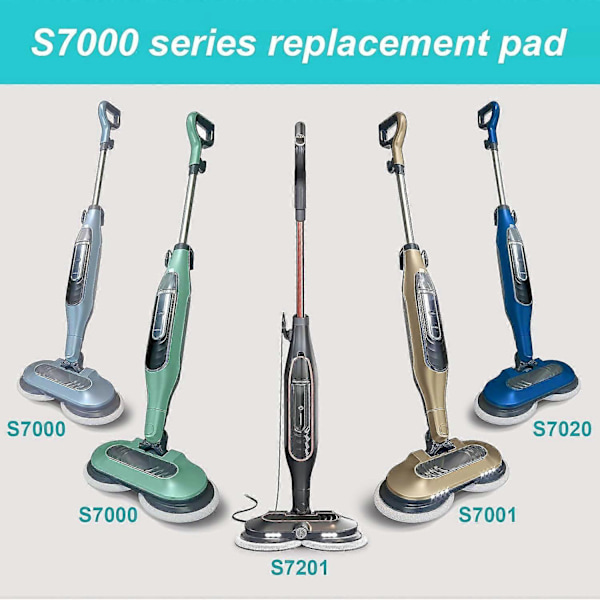 Varapyyhkeet höyrymoppiin Shark S7001 S8001 S8201 S7201 S7000AMZ S7000 S7005 S7020 S7001C, All-in-One Höyrypuhdistin ja Hankain, Pestävä