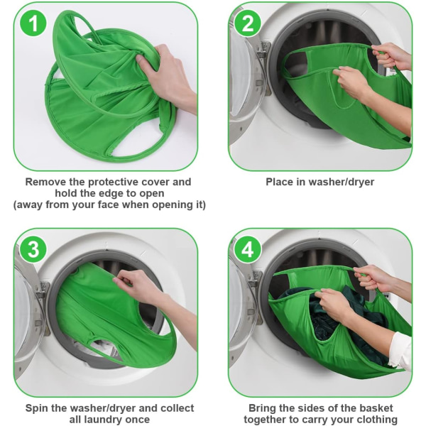 Foldbar Vasketøjskurv - 21'' Grøn, Bærbar Indtrækkelig Vasketøjskurv