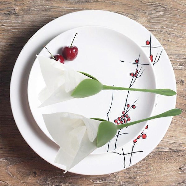 4 Delar Kreativ Rosblomma Servetthållare Pappersservett Blomma Verktygsrulle Grön Blomdesign För Bordsdekoration Familjefest