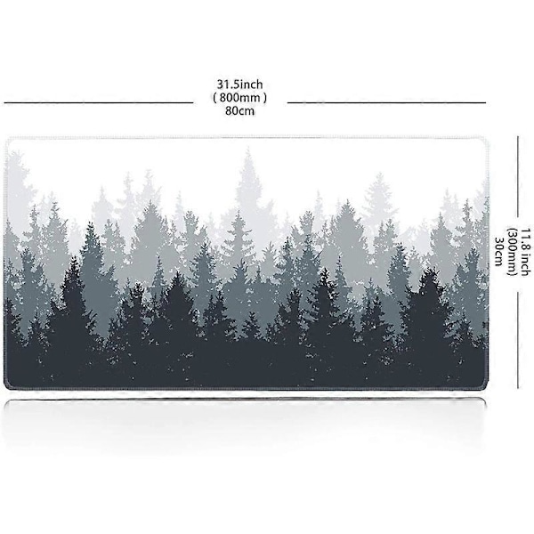 Skrivbordsmatta, Stor Musmatta 80x30 cm XL Utökad Gaming Musmatta med Halkfri Bas Sydda Kanter Musmatta för Dator, Kontor, Tangentbord och L