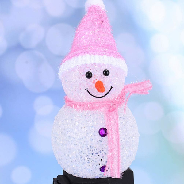*2 LED Solar Snømann Lys Hagedekorasjon Julelys Gar*