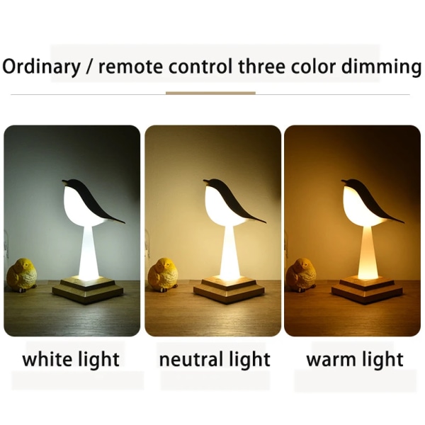 Modern Skata fågel Bordslampa kreativ nattlampa touch cha