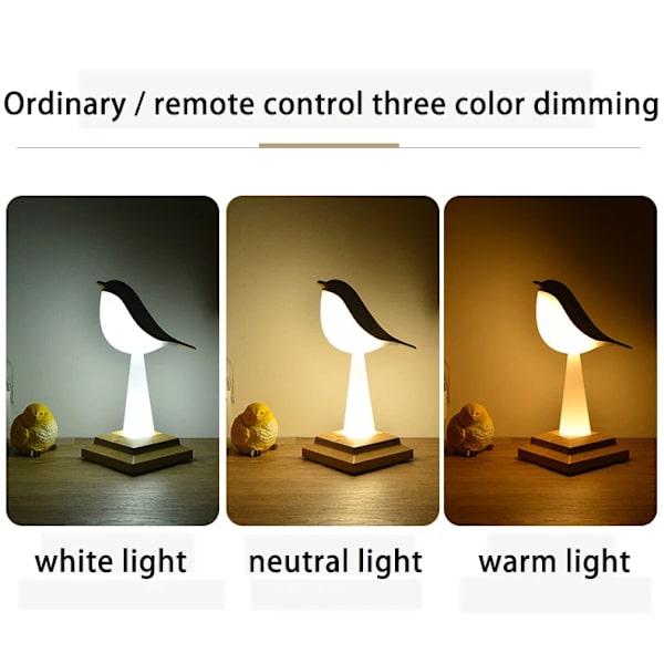 Moderne Magpie Fugl Bordlampe kreativ natlampe touch cha