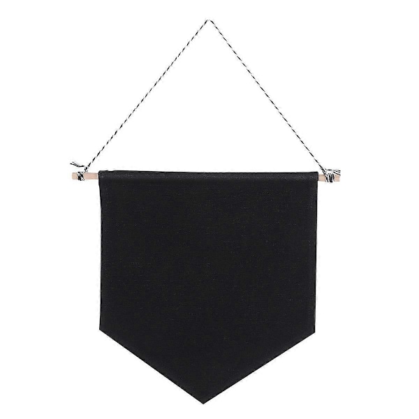 Pin Væg Display Banner Emalje Reversmærke Flag Lærreds Væg Banner Størrelse M (Sort)