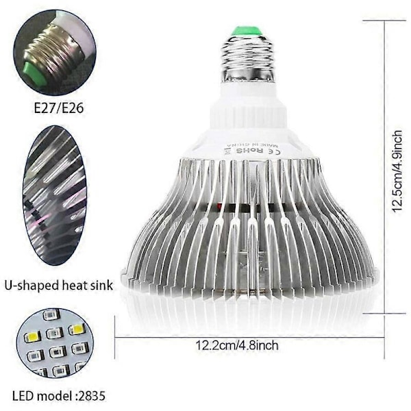 Vekstlys 150W Plantelys 120LED Hagebrukslampe Sollignende Fullspektrum Plante