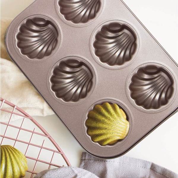 Moulle Madeleine 2 stk. Madeleine Bageform 6 Huller Non-Stik