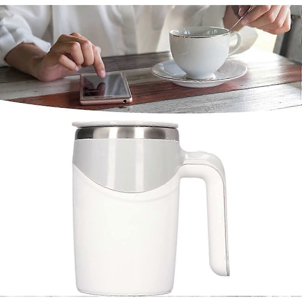 Selvrørende kaffekop, 380 ml kapacitet, elektrisk multifunktionel 304 rustfrit stål magnetisk