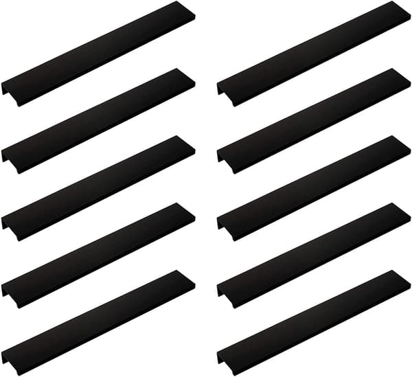 *10 stk. Sorte kjøkkenskapskuffhåndtak (160 mm, sort)*