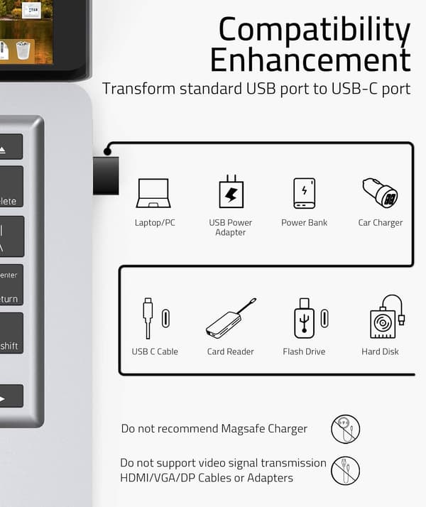 *USB A till USB C-adapter Svart*