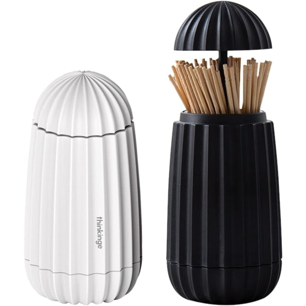 2Pcs Toothpick Holder,Automatic Plastic Toothpick Dispenser Port