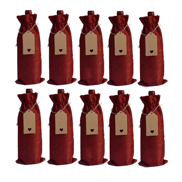 #Vinförpackning i jute, 10 st, hög kvalitet, med presentkort#