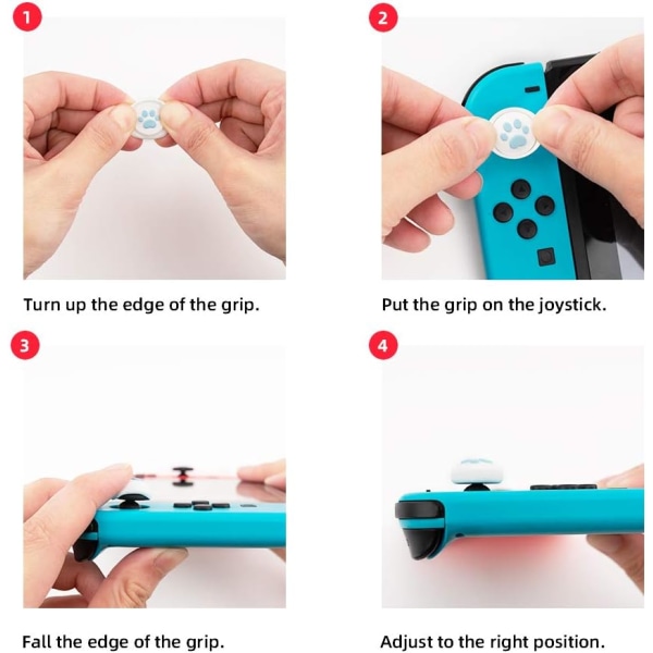 4 stk. Silikon Katteklo Joy Con Tommelgreb Sæt Joystick Hætter Comp