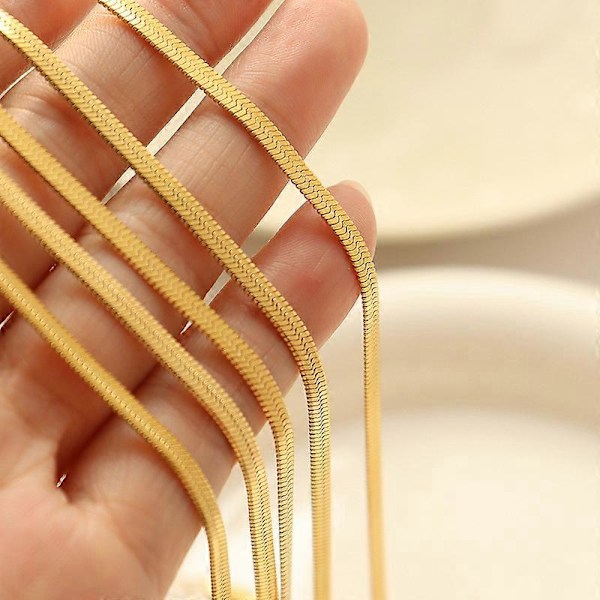 Elegant Guldkæde Armbånd og Halskæde Sæt til Kvinder 18K Guldbelagt