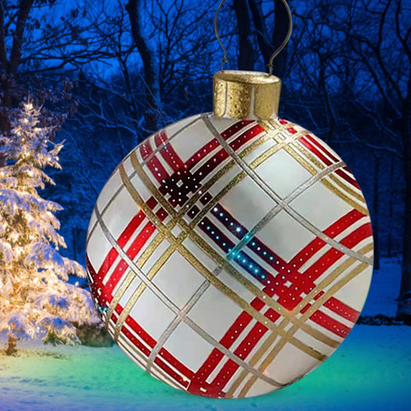 Julgranskulor Hängande Hål Uppblåsbar Dekorativ Gyllene Snöflinga Julparty Ballong För Jul KaesiSilver
