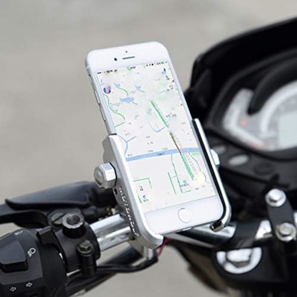 Sølv Smartphone Telefonholder til Motorcykel Cykel Insta