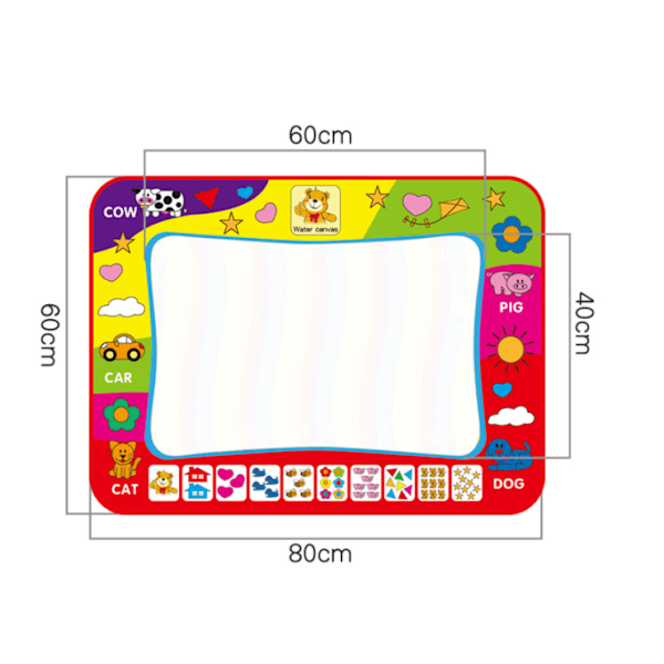 *Tegneunderlag, 60*80cm Vandtegning Underlag, Unik Magisk Vandbog a*