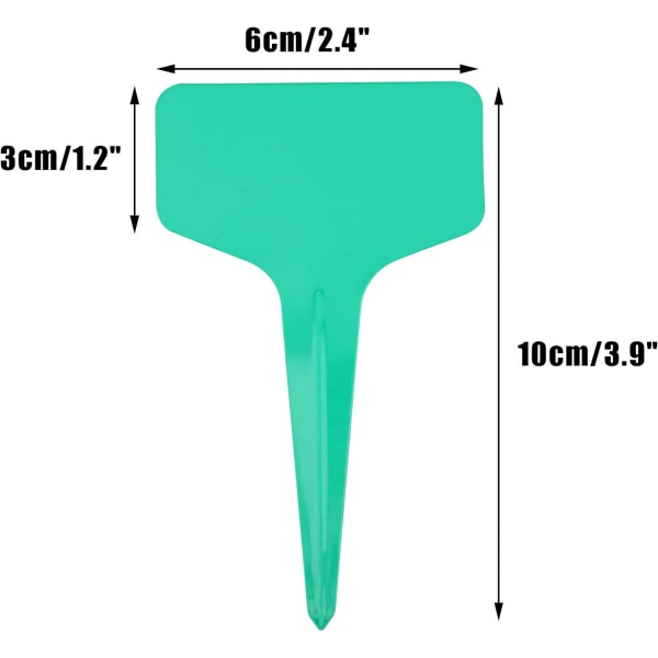 Pakke med 100 Plastplanteetiketter Grønn 6 x 10 cm