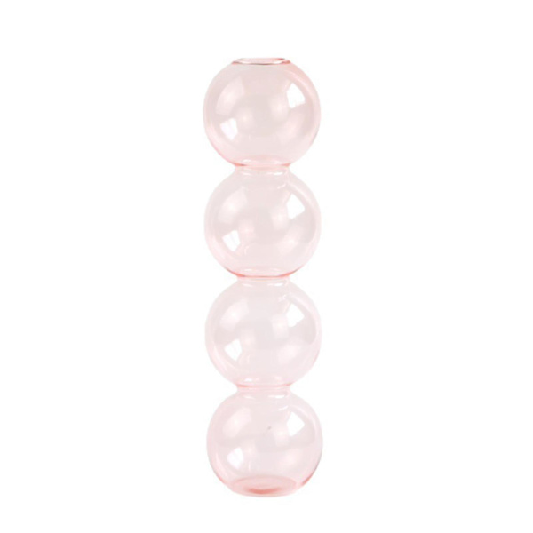 Kreativ Glasflaskvas Tre Bollar Transparent I Vindprydnad 3 Bollar Rosa