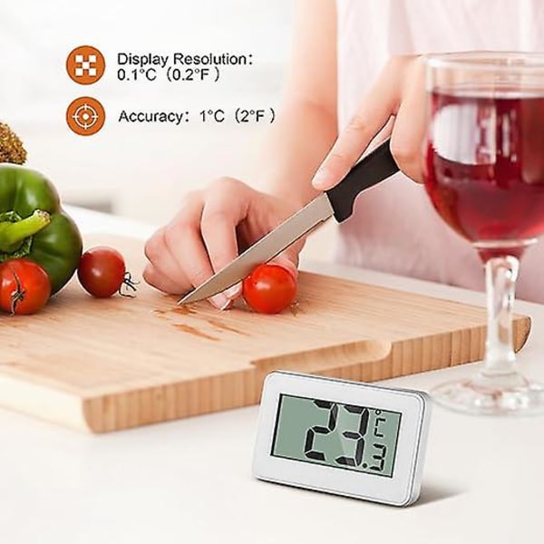 Mini Digitalt Termometer, Frysetermometer, Digitalt Kjøleskapstermometer x2
