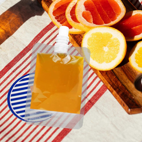 1 Set Transparenta Ståpåsar med Pip för Sojamjölk Transparent Dryckespåse Juicepåse Klar Mjölk Dryckesflaska för Picknick Camping