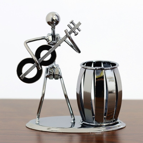 Guitar Penholder Kreativt Skrivebordstilbehør Multifunktionelt Metal D