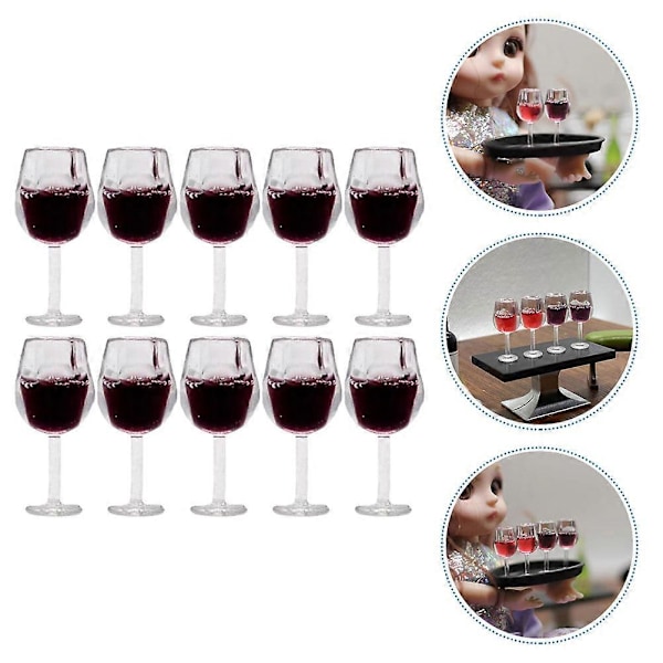 10 stk. Mikro Landskap Begerglass Miniatyr Vinglass Dukkehusrekvisitter
