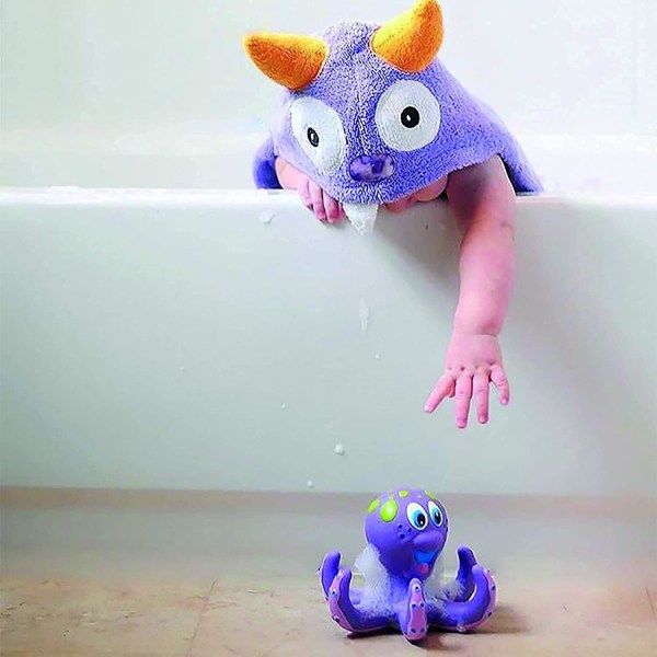 Octopus badleksak med 5 ringar - interaktiva badleksaker för baby a