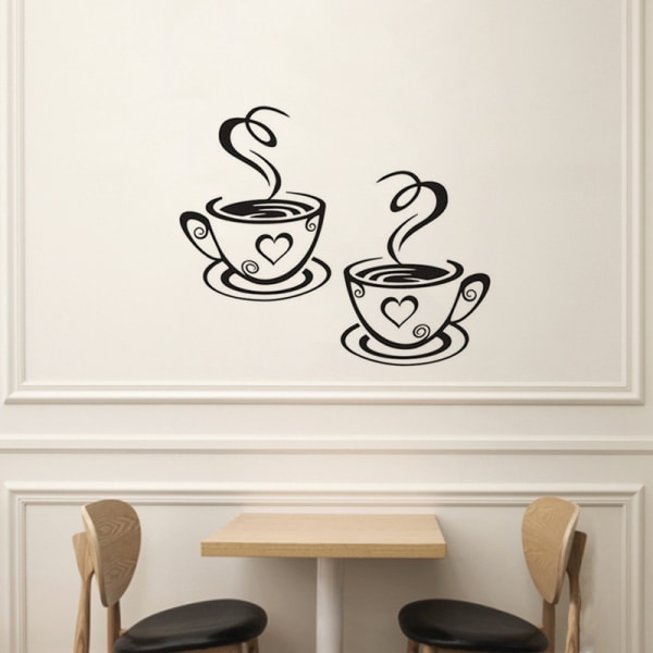#Coffee Cup Design Stickers Väggdekaler Kök Restaurang Inredning#
