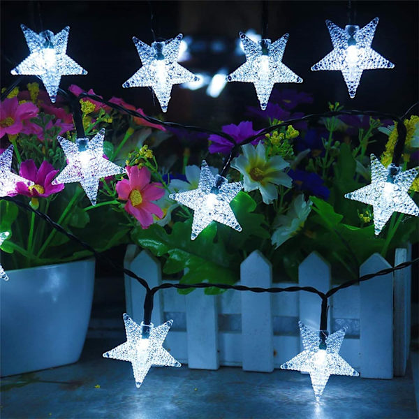 *Solcellslampor för utomhusbruk, 5 m 20 LED-stjärnslinga 8 m*