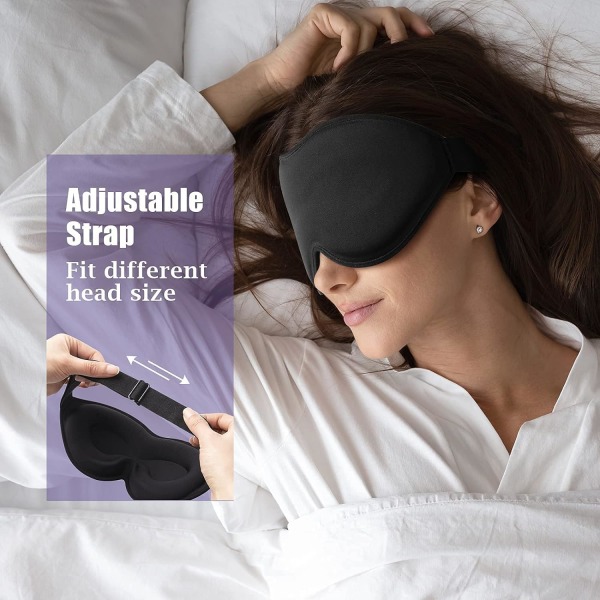 Sovemaske, nattmaske for kvinner, menn, forbedret 3D-grooves-design
