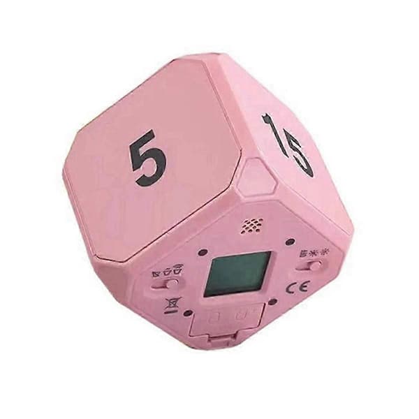 Rosa Flip-To-Change Mini Digital Timer, LED-display, 4 forhåndsinnstilte tider, dobbel modus, nedtelling T