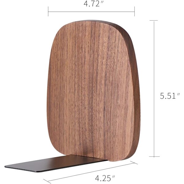 Puusta käsintehdyt kirjanpäätyt 140x120x108mm (1 pari - pähkinäpuu) Stu