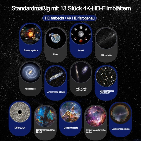 #LED Stjärnhimmel Stjärngalax Projektorlampa, HD 4K Fokuseringsprojekt#