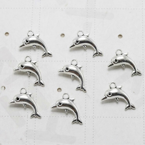 20 kpl Muoti Alloy Dolphin Riipukset Korut DIY Korujen valmistustarvike kaulakorulle rannekorulle (antiikkihopea)