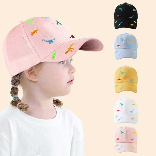 Hvit solhatt for barn - Dinosaur Baseball Cap - Justerbar for sommeren