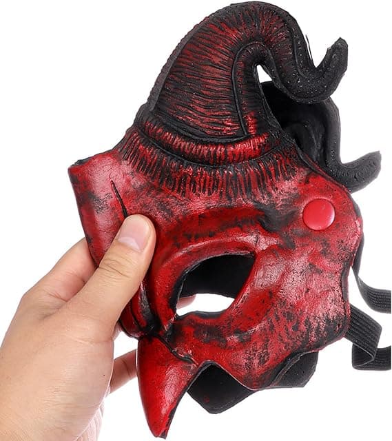 Halloween Half Mask Horror Animal, Carnival Demon Mask Goat Horn Ghost Devil Grimace, Easter Horror