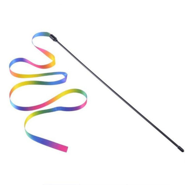 /#/Interaktiv kattleksak 2 st regnbågskattleksak kattleksak kattunge snöre band charm för träning kreativt roligt spel/#/