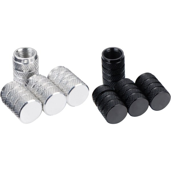 8 delar aluminiumdäckventilkåpor Cap (svart och