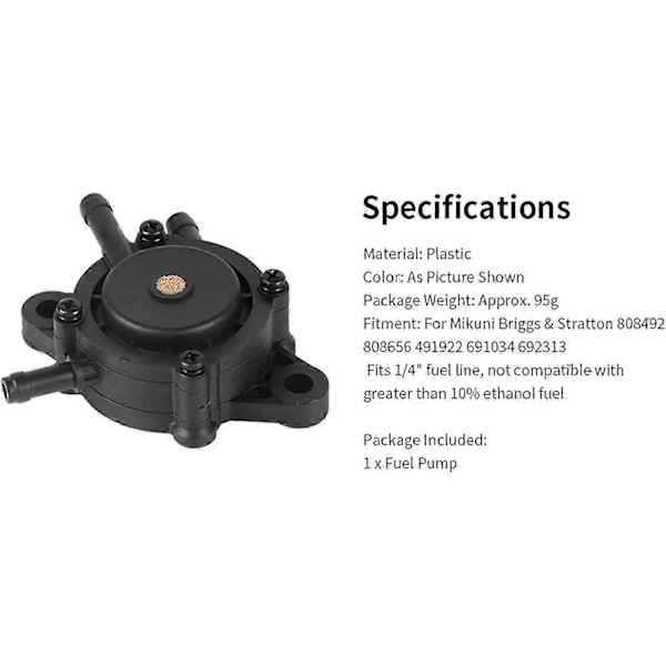 Drivstoffpumpe for Mikuni Briggs & Stratton 808492 808656 491922 691034 692313+mikuni 808492 mikuni 808492 mikuni 808492 mikuni 808492 mikuni 808492 mikuni