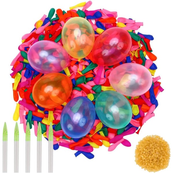 Påfyllningssatser för vattenballonger 1000-pack färgglada latexbomber Vatten F