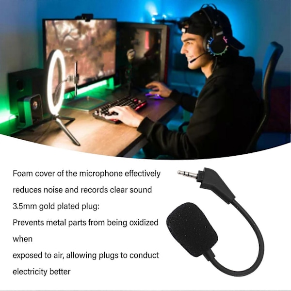 Avtakbar Roterbar Gaming Mikrofon Erstatning for Corsair HS50 HS60 HS70 Pro HS70 SE