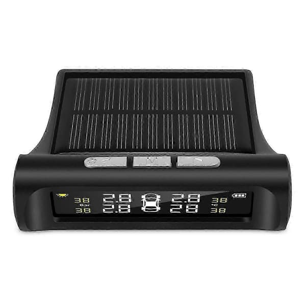 Solar Tpms Bil Däcktryck Larm Övervakningssystem 4 Externa Automatiska Larmsystem Däcktryck