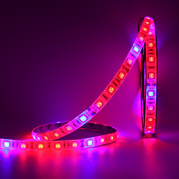 *LED-kasvikasvatusvalonauhat 5M virtalähteellä ja himmentimellä, punainen*