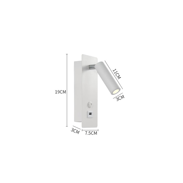 Hvite 3000K Vegglamper Soverom LED Vegglampe Innendørs Trappevegg