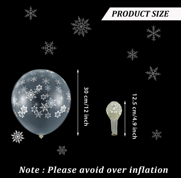 100 st Klar Snöflinga Ballonger Vinter Transparent Snöflinga