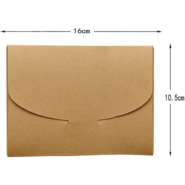 50 Stycken Kraftpapperskuvert, Vykortskuvert, Kreativa Retro Söta Hjärtformade Kuvert, för Bröllop, Födelsedagsfestgåvor (16cmx10.5cmx0.5cm)