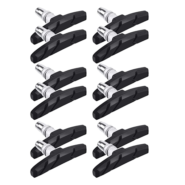 12 st V-bromsbelägg, cykelbromsbelägg, 70 mm aluminium bromsbelägg
