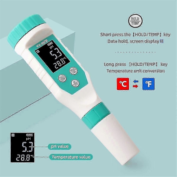7 I 1 Ph/fri Klor/orp/ec/tds/salt/temp Ph-mätare Pool Salinitetstestare Ip67 Vattentät-A1