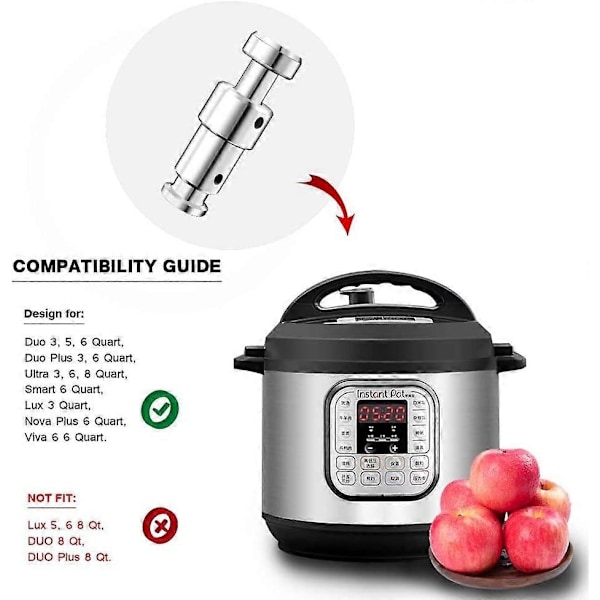 Flydeventilforsegling til Instant Pot, universelle reservedele med tætningspakningshætter, passer til trykkogere Instant Pot Duo 3, 5, 6 Qt, Duo Plus 3, 6
